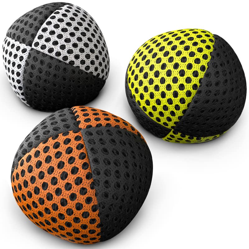 speevers Juggling Balls for Beginners and Professionals Set of 3, 14 Colors Available, 2 Layers of Net and Carry Case, Xballs Juggling Balls (3 Color Mix, 4.2 oz) - Image 1